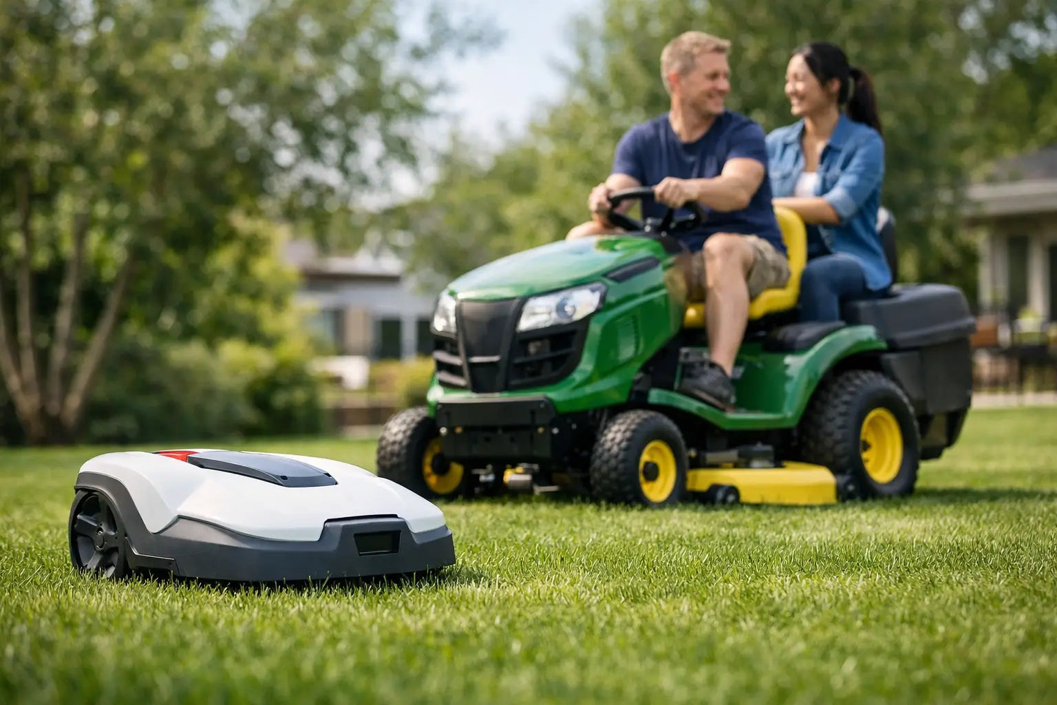 Robot Lawn Mower vs Riding Mower