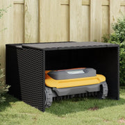 Robot Mower Garage Storage Shelter Garden Outdoor Lawn Poly Rattan - 33.9" X 35.4" X 20.5"/22.4"