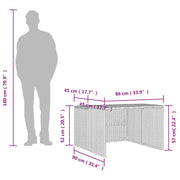 Robot Mower Garage Storage Shelter Garden Outdoor Lawn Poly Rattan - 33.9" X 35.4" X 20.5"/22.4"