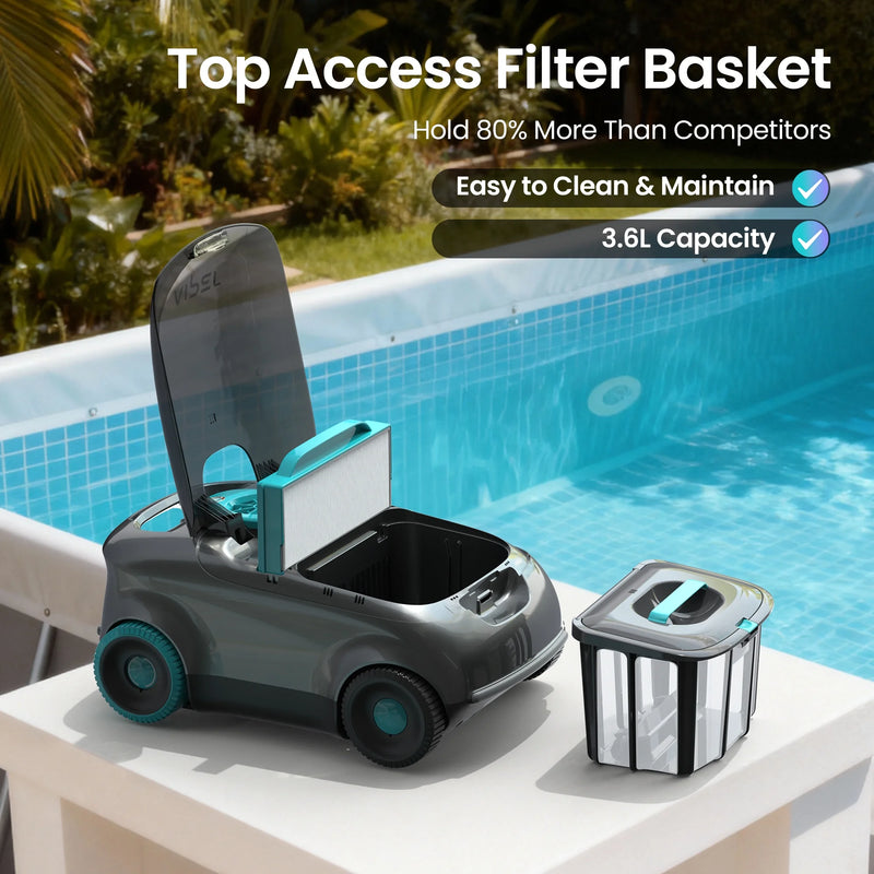 Scuba 1100W Cordless Robotic Pool Cleaner for Above-Ground and Flat-Floored In-Ground Pools