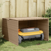 Robot Mower Garage Storage Shelter Garden Outdoor Lawn Poly Rattan - 33.9" X 35.4" X 20.5"/22.4"