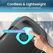 Scuba 1100W Cordless Robotic Pool Cleaner for Above-Ground and Flat-Floored In-Ground Pools