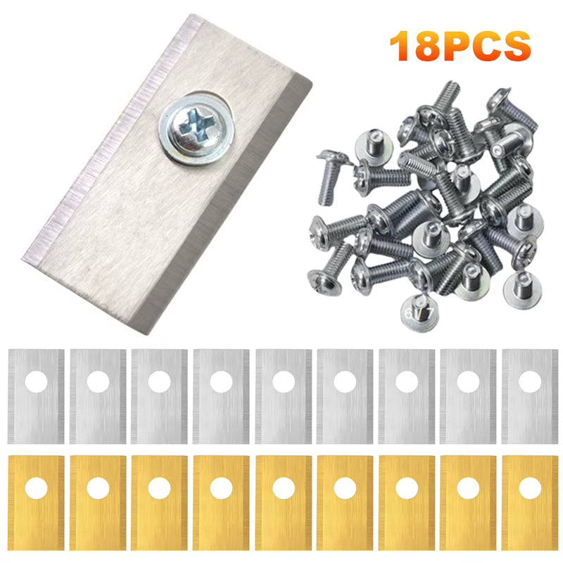 18Pcs Blades Replacement Stainless Steel Lawn Mower Cutting Blade Set Single Hole Lawn Mower Blade for Worx Landroid Lawn Mowers