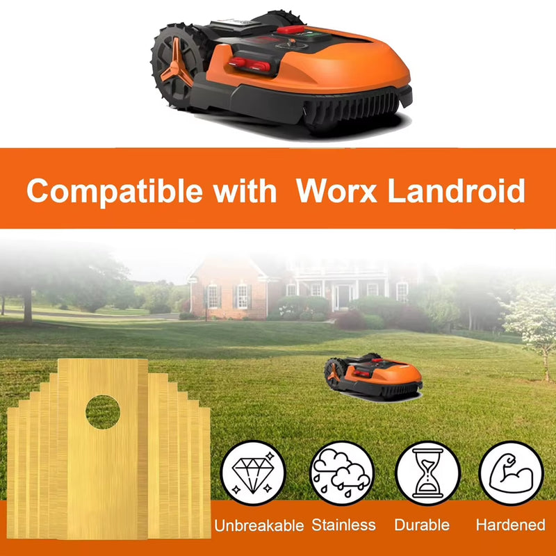 18Pcs Blades Replacement Stainless Steel Lawn Mower Cutting Blade Set Single Hole Lawn Mower Blade for Worx Landroid Lawn Mowers