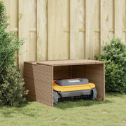 Robot Mower Garage Storage Shelter Garden Outdoor Lawn Poly Rattan - 33.9" X 35.4" X 20.5"/22.4"