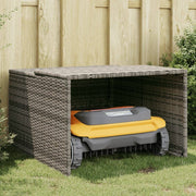 Robot Mower Garage Storage Shelter Garden Outdoor Lawn Poly Rattan - 33.9" X 35.4" X 20.5"/22.4"