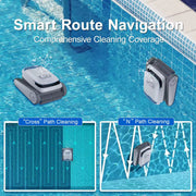 Cordless Robotic Pool Cleaner,Pool Vacuum Cleaner for Flat Swimming Pools,Self-Parking