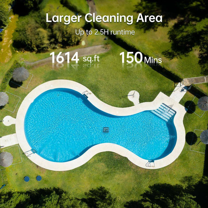 Robotic Pool Vacuum, Cordless Pool Vacuum Robot for above Ground and Inground Pools Wall Floor Waterline Cleaning