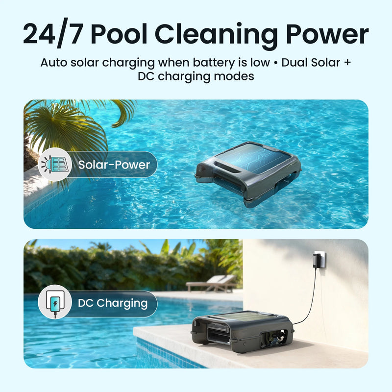 Ecosurfer W2 Cordless Robotic Pool Skimmer for Pool Surface Cleaning