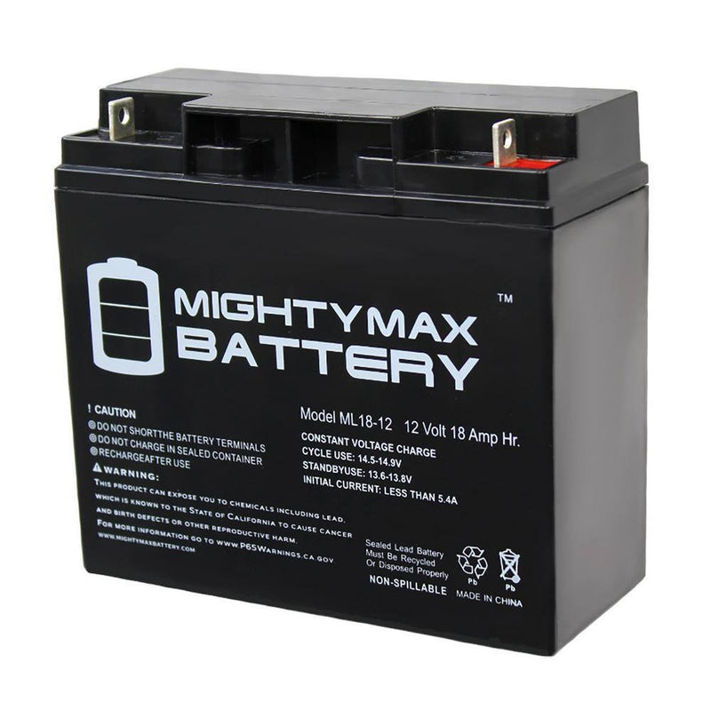 ML18-12 - 12-Volt 18AH Earthwise Electric Lawn Mower Battery Replaces 24V Battery - 2 Pack