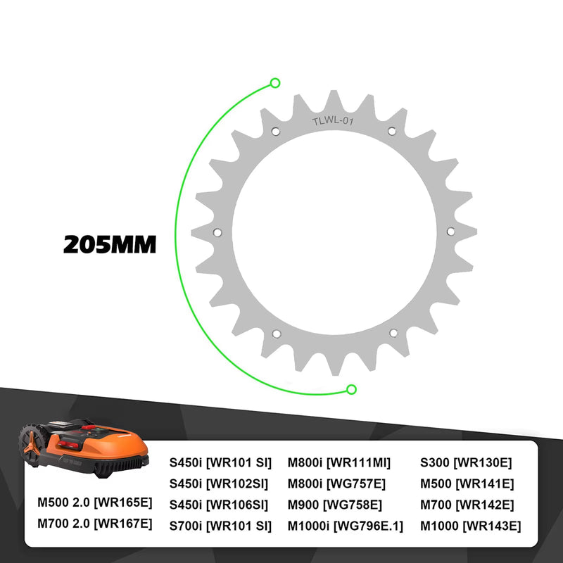 Robotic Mower Traction Improved Auxiliary Wheels Robotic Spikes for Worx Landroid plus S/M Robot Lawn Mower Traction Wheel