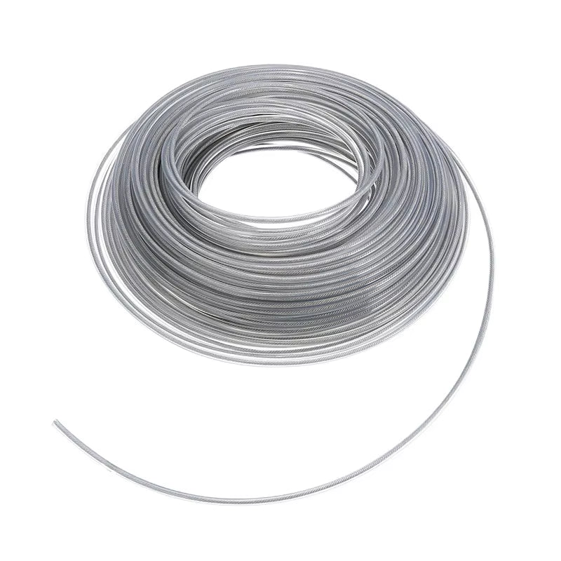 Steel Wire Grass Trimmer Wire Rope Garden Tools Lawn Mower Strimmer Brushcutter Wire Cord Lines Brush Cutter 3Mm/2.7Mm Gray