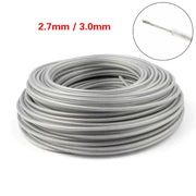 Steel Wire Grass Trimmer Wire Rope Garden Tools Lawn Mower Strimmer Brushcutter Wire Cord Lines Brush Cutter 3Mm/2.7Mm Gray