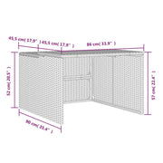 Robot Mower Garage Storage Shelter Garden Outdoor Lawn Poly Rattan - 33.9" X 35.4" X 20.5"/22.4"
