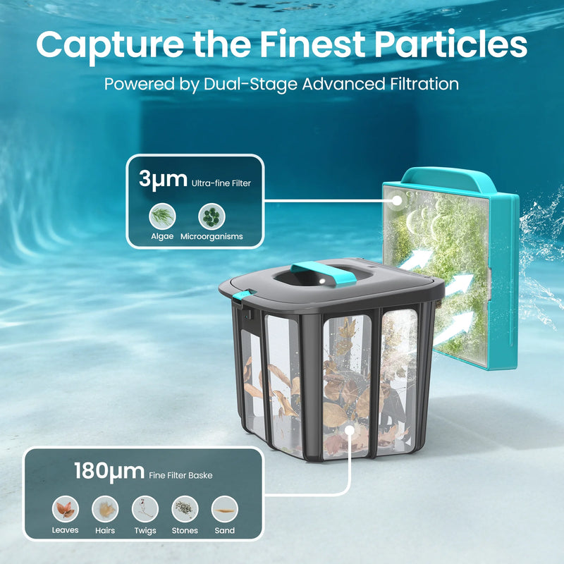 Scuba 1100W Cordless Robotic Pool Cleaner for Above-Ground and Flat-Floored In-Ground Pools