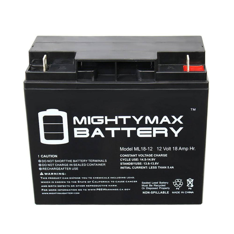 ML18-12 - 12-Volt 18AH Earthwise Electric Lawn Mower Battery Replaces 24V Battery - 2 Pack