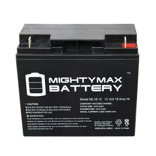 ML18-12 - 12-Volt 18AH Earthwise Electric Lawn Mower Battery Replaces 24V Battery - 2 Pack