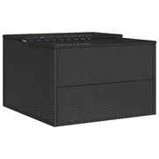 Robot Mower Garage Storage Shelter Garden Outdoor Lawn Poly Rattan - 33.9" X 35.4" X 20.5"/22.4"
