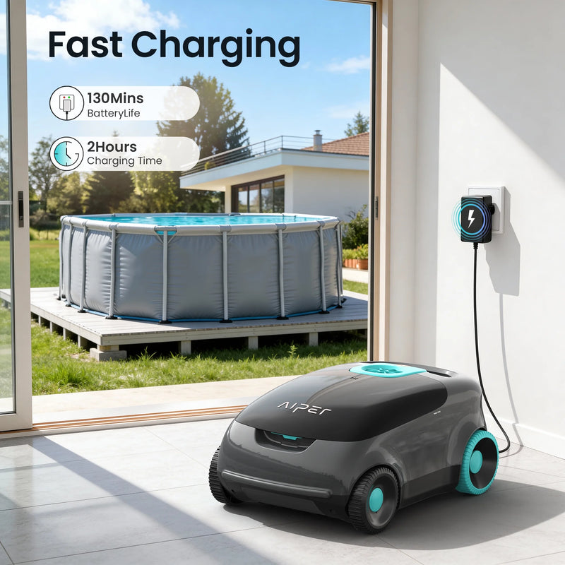 Scuba 1100W Cordless Robotic Pool Cleaner for Above-Ground and Flat-Floored In-Ground Pools