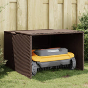 Robot Mower Garage Storage Shelter Garden Outdoor Lawn Poly Rattan - 33.9" X 35.4" X 20.5"/22.4"