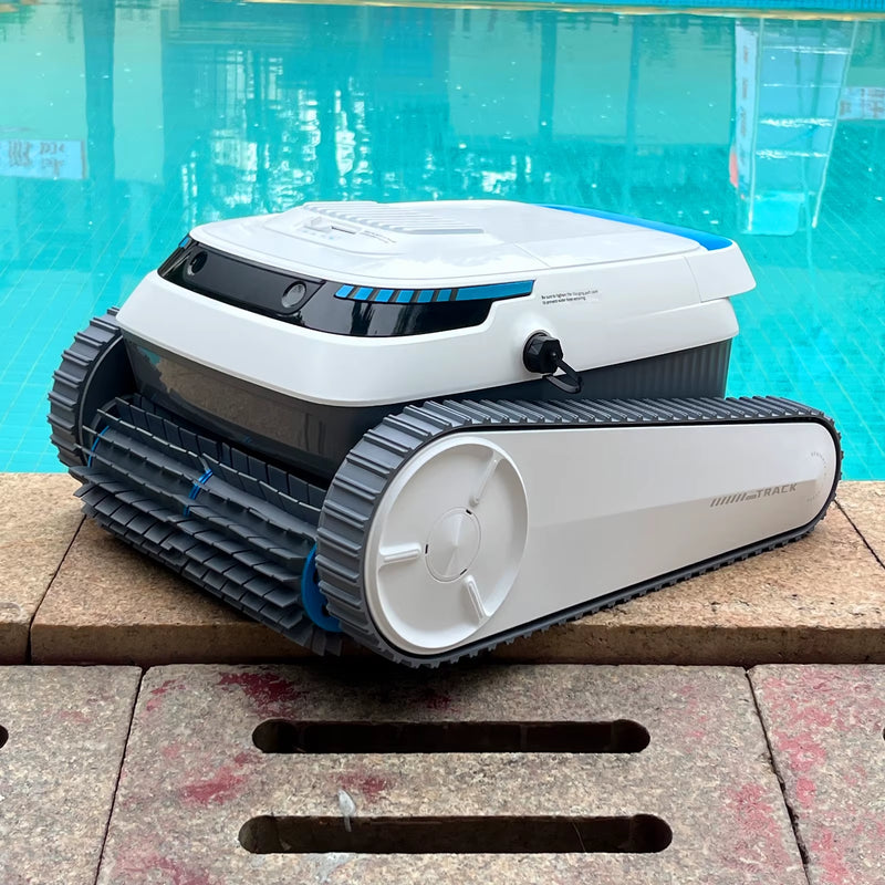 Cordless Robotic Pool Cleaner,Pool Vacuum Cleaner for Flat Swimming Pools,Self-Parking